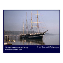 TS Arethusa antes Pekín amarrada en Upnor Tarjeta Postal