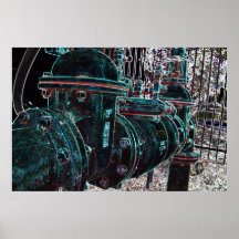 Tubo industrial brillante poster