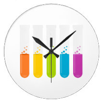 Tubos de ensayo de la ciencia de la química reloj de pared