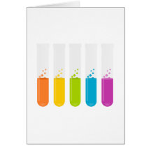 Tubos de ensayo de la ciencia de la química tarjetón