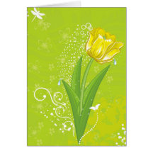 tulipán amarillo tarjetón