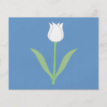 Tulipán blanco en azul flyer personalizado