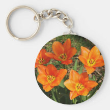 Tulipanes anaranjados llaveros personalizados
