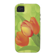 Tulipanes anaranjados vibe iPhone 4 funda