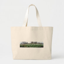 Tulipanes blancos de largo y de par en par bolsa de mano