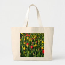 Tulipanes coloridos bolsas lienzo