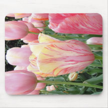 Tulipanes del rosa en colores pastel tapetes de ratón