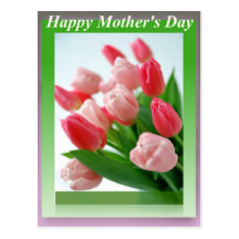 Tulipanes felices del día de madres tarjetas postales
