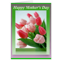 Tulipanes felices del día de madres tarjeton