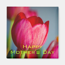 Tulipanes rojos • Imán feliz del día de madre