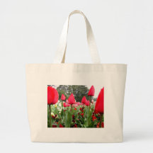 Tulipanes rojos que miran para arriba bolsas