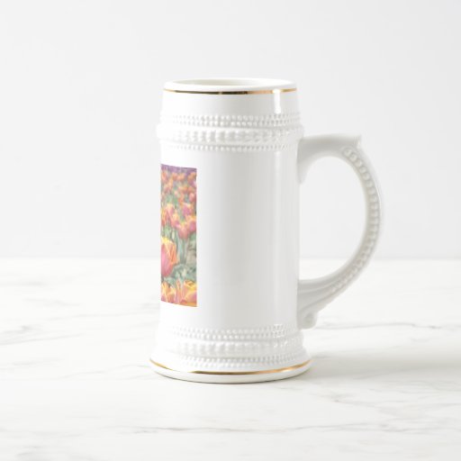 Tulipanes rosados de encargo de la taza de Stein d