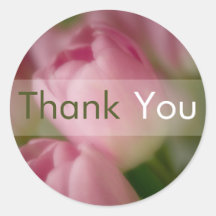 Tulipanes rosados • Gracias pegatina