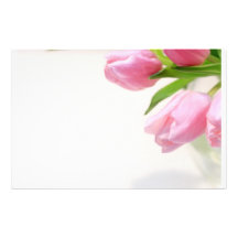 Tulipanes rosados preciosos papelería personalizada