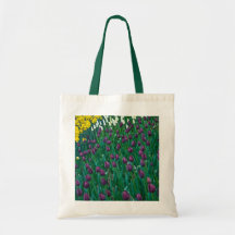 Tulipanes y narcisos púrpuras bolsa