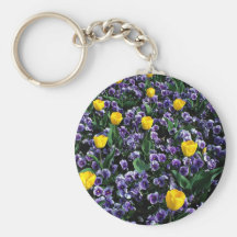 Tulipanes y violas llavero personalizado