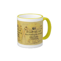 Tumba del cuerpo tazas de café