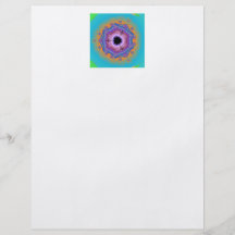 Turquesa de la mandala del fractal del pavo real tarjetas publicitarias