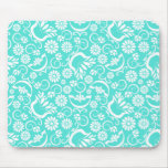 Turquesa Mousepad floral del vintage