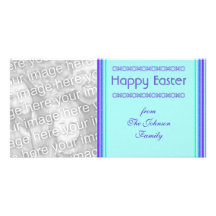 turquesa púrpura Pascua feliz Tarjetas Personales Con Fotos