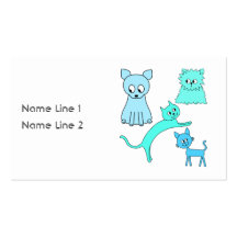 Turquesa y gatos azules plantillas de tarjetas personales