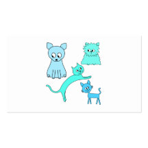 Turquesa y gatos azules tarjeta de visita