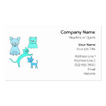 Turquesa y gatos azules tarjeta personal