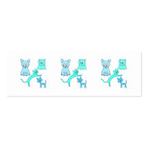 Turquesa y gatos azules tarjetas de negocios