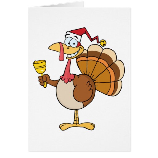 Turquía con el gorra de Santa Felicitacion