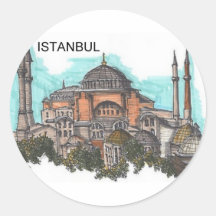 Turquía Estambul Hagia Sophia (por St.K) Etiqueta Redonda