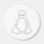 Tux gris imanes de nevera