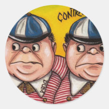 TWEEDLEDEE y DUM Alicia en pegatina del país de la