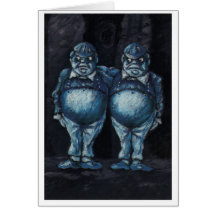 Tweedledum y Tweedledee Tarjetón
