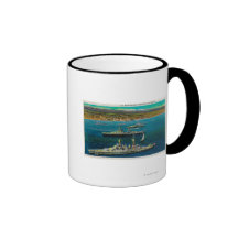 U.S. Acorazados anclados en Long Beach Tazas De Café
