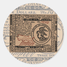 U.S. Tres billete de dólar - pegatina