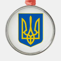 Ucrania poco escudo de armas adorno de navidad