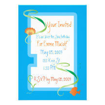 Uder el mar, cumpleaños, azul, océano, invitacione anuncio