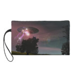 UFO sobre el bolso de Bagettes de las líneas eléct