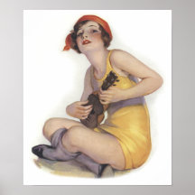 Uke que juega el poster de la aleta