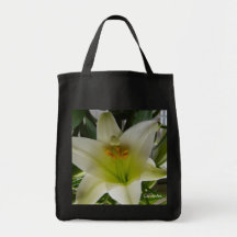 Ultramarinos/WineTote del "lirio blanco" Bolsa De Mano