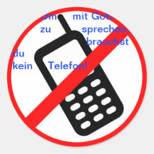 Um mit Gott zu sprechen, brauchst du kein Telefon! Runde Sticker