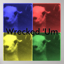 'Um poster arruinado de la llama de 4 colores