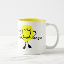 Umbrager feliz taza de café