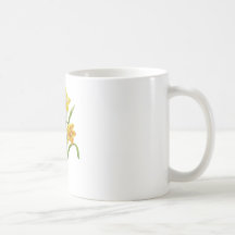 Un anfitrión de oro de narcisos bordados tazas de café