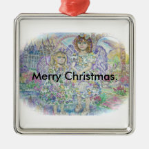 Un ángel de la púrpura., Feliz Navidad Ornamento De Navidad