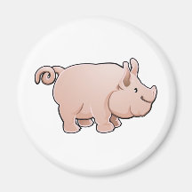 Un animal del campo lindo de cerdo imán de nevera