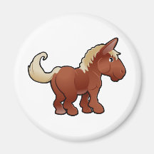 Un animal del campo lindo del caballo imán para frigorífico