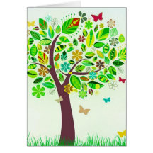 Un árbol de la mariposa tarjeta