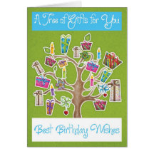 Un árbol de regalos - el mejor cumpleaños desea la