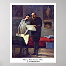 Un artista joven recibe consejo de Honore Daumier Impresiones